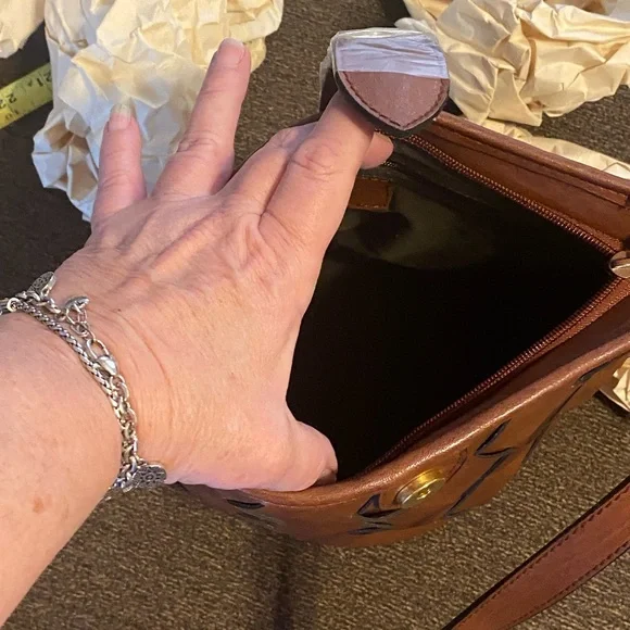 VNTG Etra Vegan Leather Woven purse bag chic boho hippy vibes - Picture 12 of 16